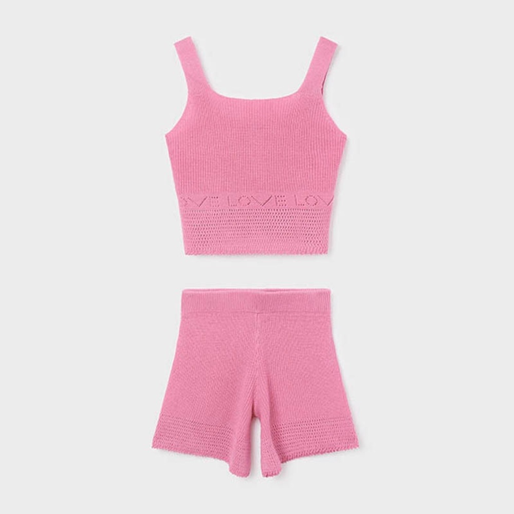 Mayoral Pink Knit Sleeveless Set